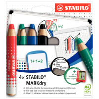 CRAYON WOODY SET DE 4 BNRV+TAILLE CRAYON ET CHIFFONNETTE/PENCIL WOODY 4-PACK ASS 