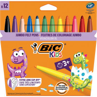 FEUTRES DESSIN PTE LARGE  BIC VISACOLOR X12ASS/BOX OF 12 WASHABLE MARKERS VISACOLOR LARGE POINT