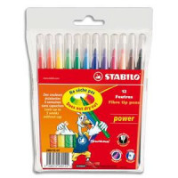 FEUTRES DESSIN PTE MOY X12ASS  STABILO POWER/BOX OF 12 WASHABLE MARKERS MEDIUM POINT