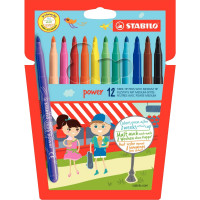 FEUTRES DESSIN PTE MOY X12ASS  STABILO POWER/BOX OF 12 WASHABLE MARKERS MEDIUM POINT