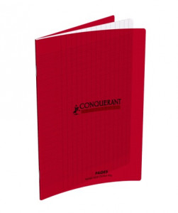 CAHIER 24X32 PIQ 192P SEYES 90G PP ROUGE