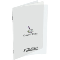 CAHIER DE DESSIN 24X32 PIQ 48P UNI BLANC 120G PP INCOLORE/DRAWING NOTEBOOK 24X32CM