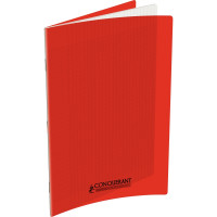 CAHIER 24X32 PIQ 96P SEYES 90G PP ROUGE/NOTEBOOK 24X32 96P RED  PLASTIC COVER