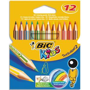 Crayon de couleur assortis x12 BIC : les 12 crayons de couleur à